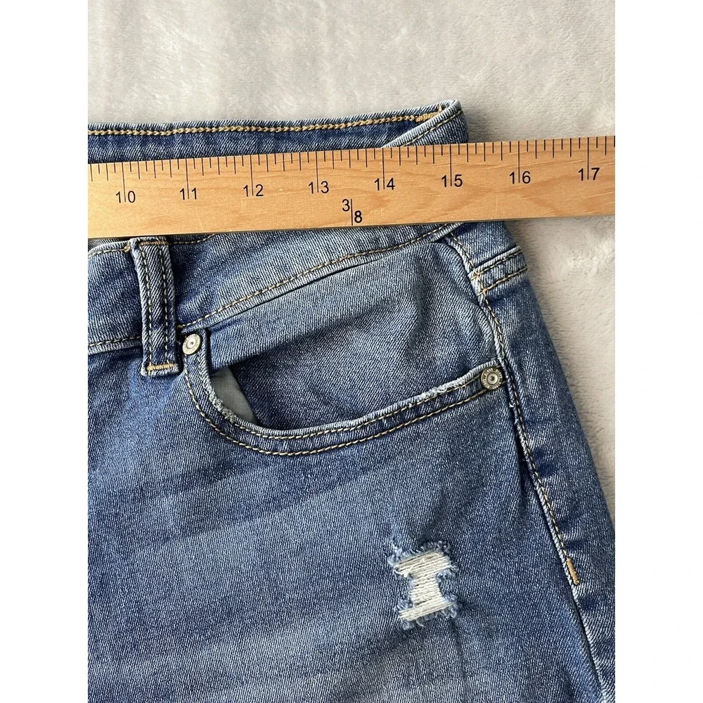 R1893 Women's Denim Bootcut Stretch Distressed Blue Light Wash Jeans Size 10